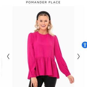 Pomander Place peplum blouse black